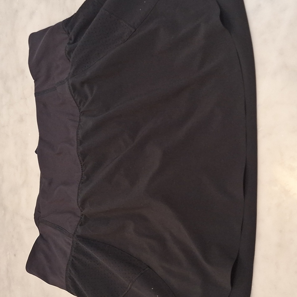 Athleta Run With It Skort Black 1X Tennis Golf Built in Biker Shorts Pickle Ball